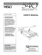 Weslo 540 Rower English Manual