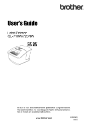 Brother International andtrade; QL-710W Users Manual - English