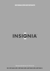 Insignia NS-24E730A12 Important Information (Spanish)