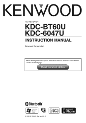 Kenwood KDC-BT60U User Manual
