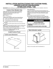 KitchenAid KDTM704LPA Installation Instructions