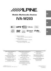 Alpine IVA-W203 Owners Manual