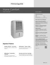 Frigidaire FAD704TDP Product Specifications Sheet (English)