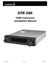 Garmin GTR 200 GTR 200 Installation Manual