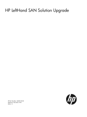 HP StoreVirtual 4000 10.0 HP LeftHand SAN Solution Upgrade Instructions