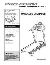 ProForm Performance 350i Treadmill Portuguese Manual