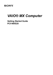 Sony PCV-MXS20 Getting Started Guide