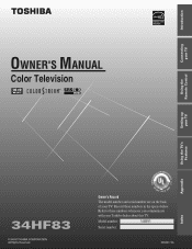 Toshiba 34HF83 User Manual