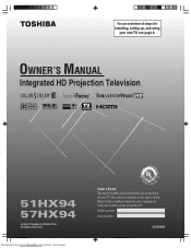 Toshiba 51HX94 Owners Manual