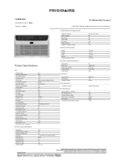 Frigidaire FFRE063ZA1 Product Specifications Sheet