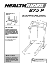 HealthRider 875p Treadmill German Manual