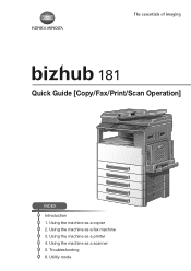 Konica Minolta bizhub 181 bizhub 181Copy/Fax/Print/Scan Operation User Manual