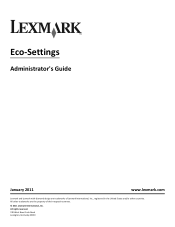 Lexmark Color Laser Eco-Settings Admin Guide