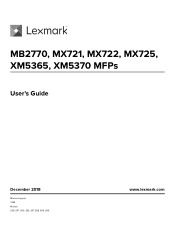 Lexmark MX725 Users Guide PDF