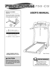 ProForm 755cs Treadmill English Manual