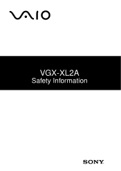 Sony VGX-XL2A VGX-XL2A Safety Information