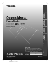 Toshiba 42DPC85 User Manual