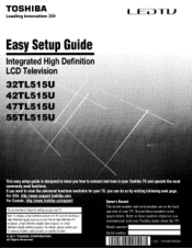 Toshiba 47TL515U Easy Start Guide