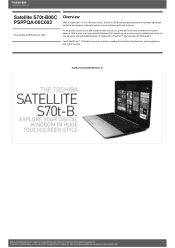 Toshiba Satellite S70 PSPPQA-00C003 Detailed Specs for Satellite S70 PSPPQA-00C003 AU/NZ; English