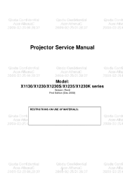 Acer X1230S Acer X1130, X1230, X1230K, X1230S, and X1235 Projector Series Service Guide