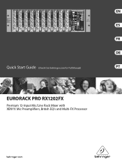 Behringer EURORACK PRO RX1202FX Quick Start Guide