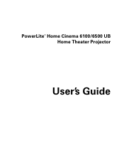 Epson PowerLite Home Cinema 6100 User's Guide - PowerLite Home Cinema 6100
