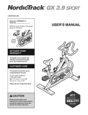 NordicTrack Gx3.9 Sport Bike English Manual