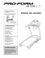 ProForm 415 Lt Treadmill Spanish Manual