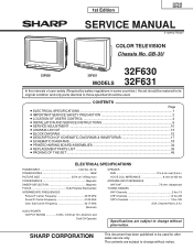 Sharp 32F630 Service Manual