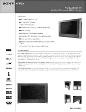 Sony KD-34XBR960N Marketing Specifications