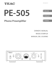 TEAC PE-505 Owners Manual English Francais Espanol