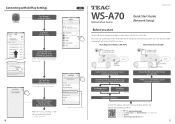 TEAC WS-A70 Quick Start Guide Network Setup English
