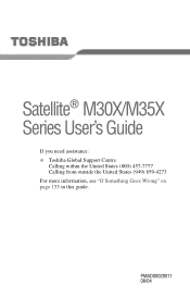 Toshiba Satellite M35X-S309 Satellite M30X/M35X Users Guide