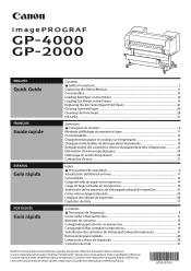 Canon imagePROGRAF GP-4000 imagePROGRAF GP-4000 / GP-2000 Quick Guide
