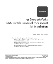 HP StorageWorks 8B SAN switch universal rack mount kit installation addendum