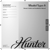 Hunter 20806 Owner's Manual