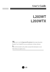 LG L203WTX User Manual