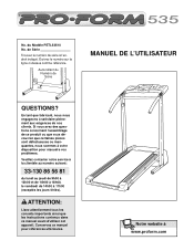 ProForm 535 Treadmill French Manual