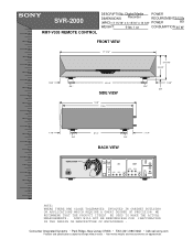 Sony SVR-2000 Dimensions Diagram
