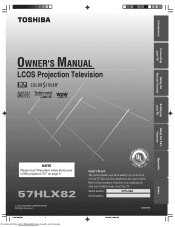 Toshiba 57HLX82 Owners Manual