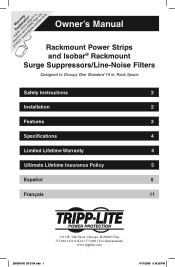 Tripp Lite RS-1215 Owner's Manual for Rackmount Power Strips/Surge 932134