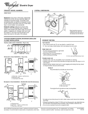 Whirlpool WED7500VW Dimension Guide