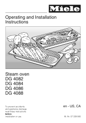 Miele DG 4086 BRWS Operating and Installation manual
