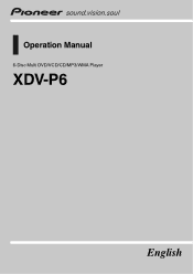 Pioneer XDV-P6 Owner's Manual