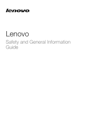 Lenovo G780 Laptop Safety and General Information Guide - Notebook