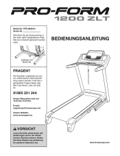 ProForm 1200 Zlt Treadmill German Manual