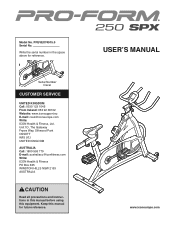 ProForm 250 Spx Bike Uk Manual