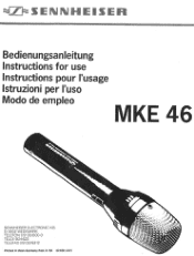 Sennheiser MKE 46 Instructions for Use