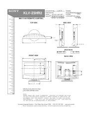 Sony KLV-23HR2 Dimensions Diagrams
