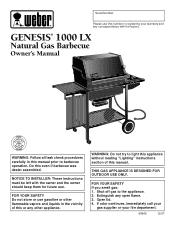 Weber Genesis 1000 LX NG Owner Manual